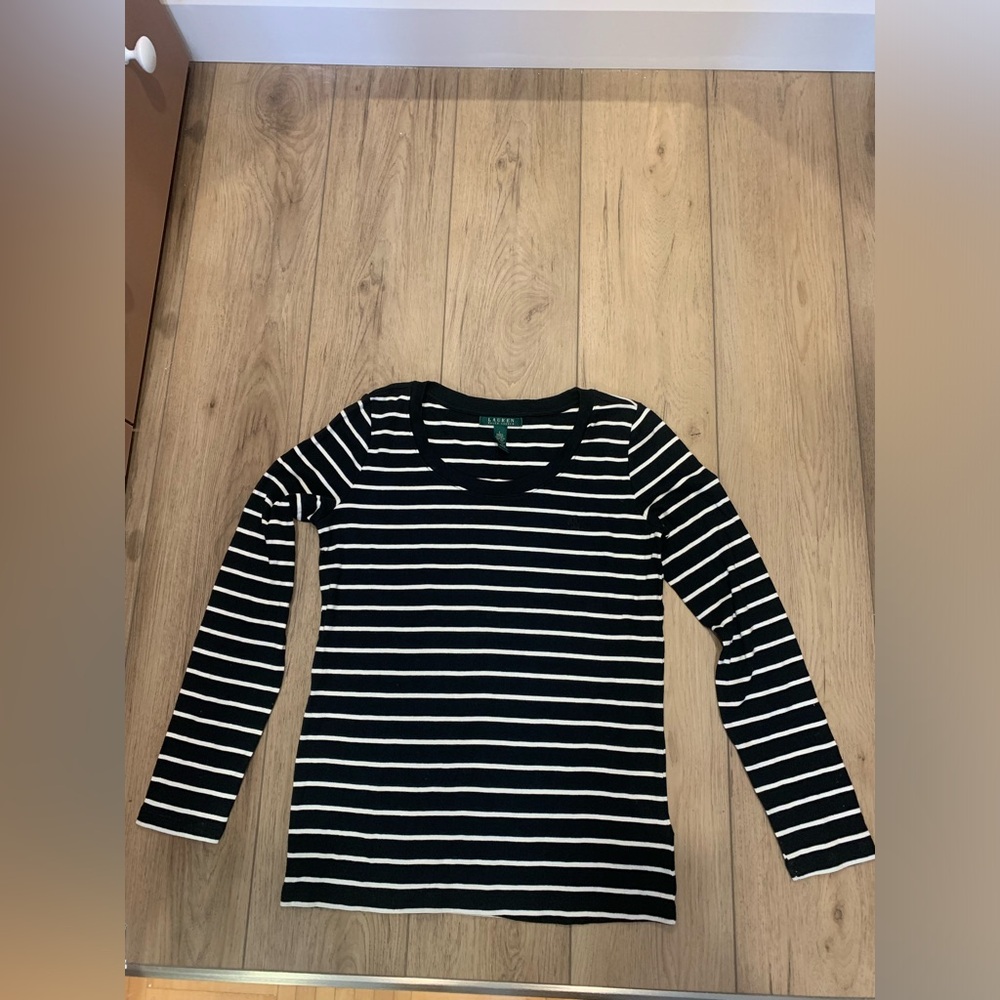 Ralph Lauren Black and White Striped Shirt